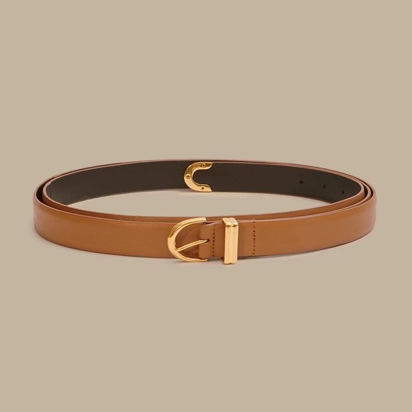 KHAITE Accessories - Khaite Leather Brooke Double Wrap Belt in Caramel